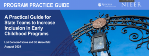 Inclusion Guide banner with architectural arch against a blue sky